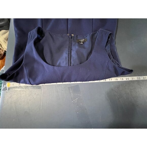 Tahari ASL Navy Blue Sleeveless Sheath Dress Size 14 - Picture 7 of 13